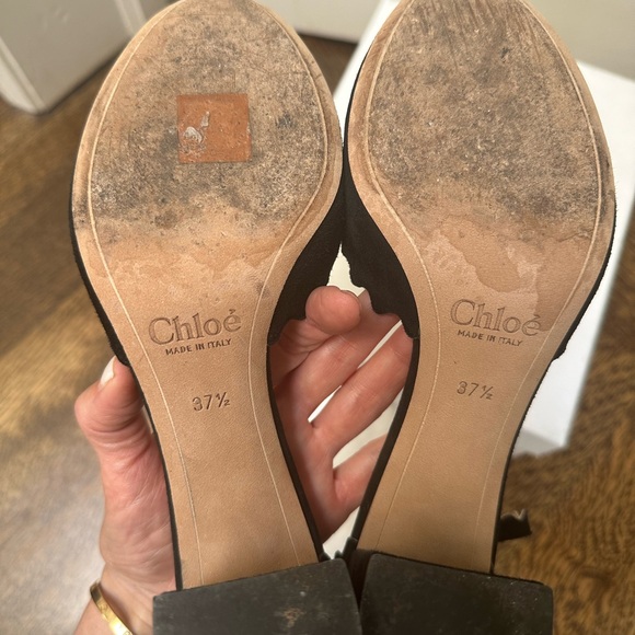 Chloe Carolina black suede ankle strap pump - Picture 4 of 5